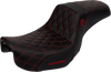 SADDLEMEN Pro Series SDC Performance Seat - Carbon Fiber/Lumbar Gripper - Red Stitch - Dyna '06-'17 SC80604RED