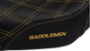 SADDLEMEN Pro Series SDC Performance Seat - Carbon Fiber/Lumbar Gripper - Gold Stitch - Dyna '06-'17 SC80604GOL