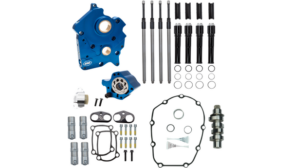 S&S Cycle Cam Chest Kit with Plate - Chain Drive - Oil Cooled - 475 Cam - Black Pushrods - M8