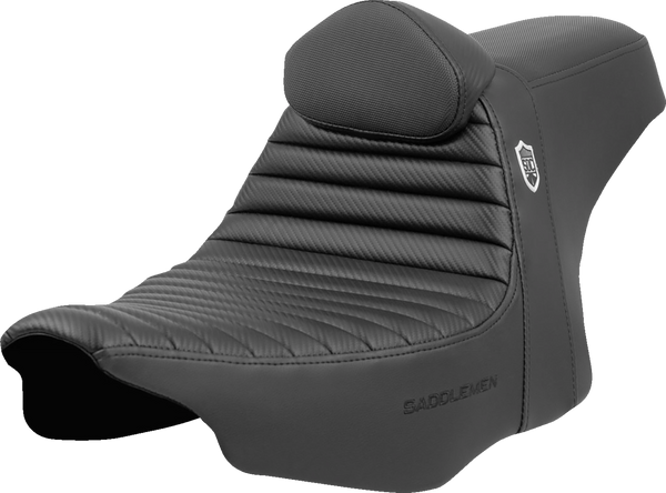 SADDLEMEN Pro Series SDC Performance Seat - Tuck-n-Roll - w/ Backrest - FLH/FLT '23-'24 SC82307TB