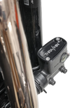 THRASHIN SUPPLY CO. Brake Reservoir Cap - Rear - Black - Twice Cut - '18+ Softail TSC-3177-4