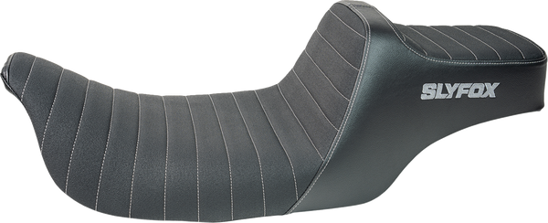 SLYFOX Highnoon Seat - Vinyl - Classic Stitch - Gray Logo - FL '97-'07 4702B-SlyFox