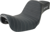 SLYFOX Highnoon Seat - Vinyl - Classic Stitch - Gray Logo - Dyna '12-'16 4694B-slyfox