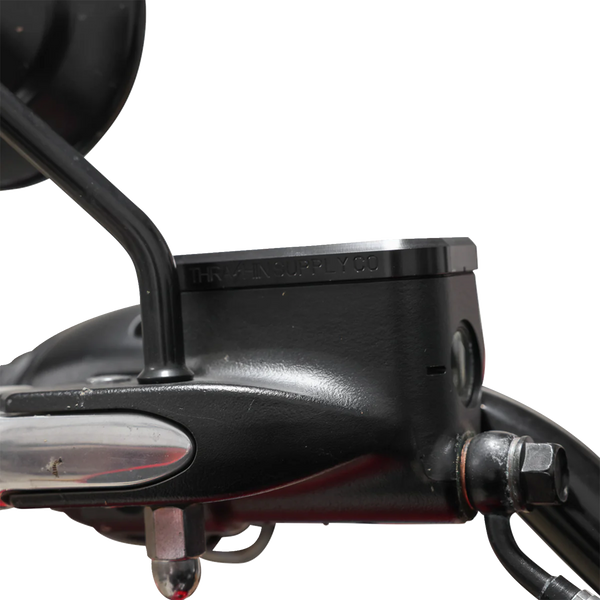 THRASHIN SUPPLY CO. Master Cylinder Cover - Brake - Front - Black/Twice-Cut TSC-3176-4