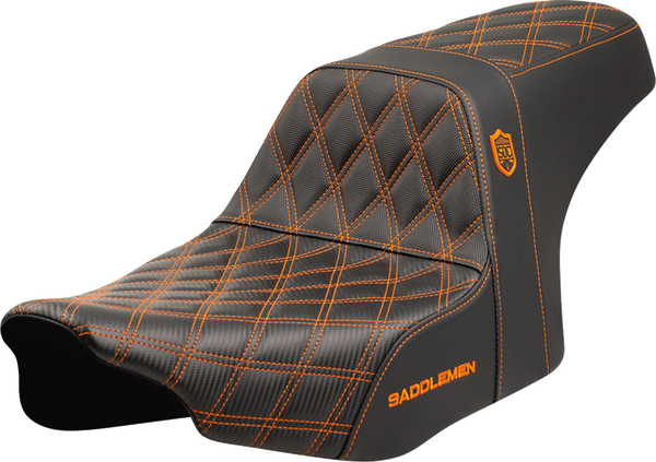 SADDLEMEN Pro Series SDC Performance Seat - Orange Stitching - w/o Backrest - FLT/FLH '23-'24 SC82307D3