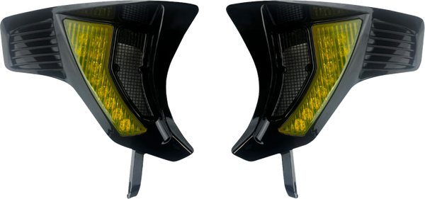 CUSTOM DYNAMICS Shark Demon? Turn Signal Vents - Yellow Lens SD-RG23-VTS-AB