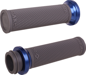 ODI Ruffian Lock-On Street Grips - TBW - Black/Anodized Blue V30HTWH-U
