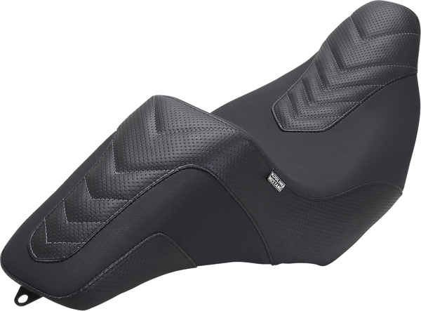 MUSTANG Kodlin Signature Series Squareback* Seat - Black w/ Gunmetal Stitch - FLH/FLT '23-'24 76324GM