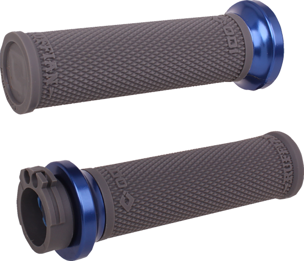 ODI Ruffian Lock-On Street Grips - Cable - Black/Anodized Blue V30HCWH-U