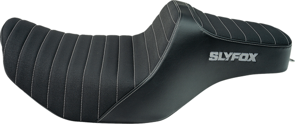 SLYFOX Highnoon Seat - Vinyl - Classic Stitch - Gray Logo - FLH/FLT '23-'24 4704B-SlyFox