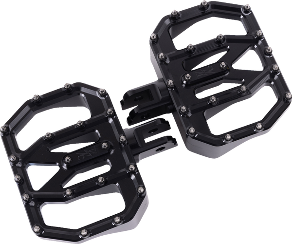 THRASHIN SUPPLY CO. Mini Aggressor Floorboards - Black - Front TSC-2031-1-SF
