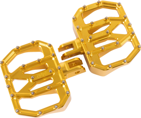 THRASHIN SUPPLY CO. Mini Aggressor Floorboards - Gold - Front TSC-2031-3-SF
