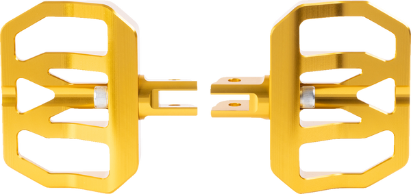 THRASHIN SUPPLY CO. Mini Aggressor Floorboards - Gold - Front TSC-2031-3-SF