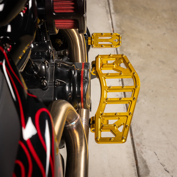 THRASHIN SUPPLY CO. Aggressor Brake Pedal - Gold - Touring TSC-2221-5
