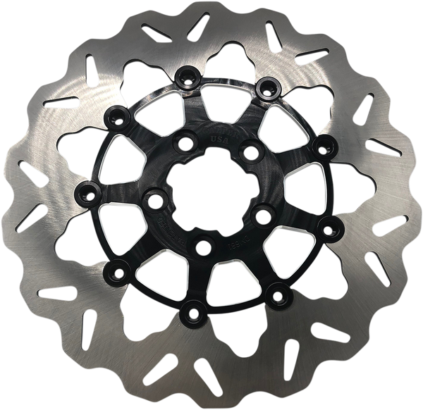 GBRAKES Rear Wave? Rotor - Black Carrier DF681CWS-C