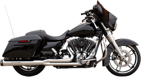 S&S Cycle Sidewinder® 2-1 Exhaust System, Black with Black Highlighted Machined End Cap for 1995-2005, 2007-2009 FL® Models