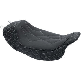 MUSTANG - REVERSE JOURNEY SOLO SEAT - DIAMOND STITCH, GRAY THREAD - '08-21 TOURING
