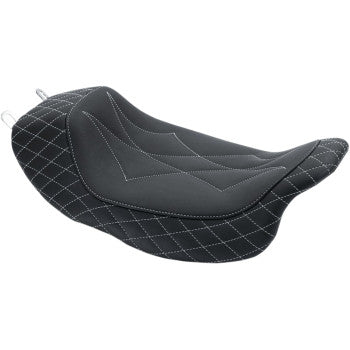 MUSTANG - REVERSE JOURNEY SOLO SEAT - DIAMOND STITCH, GRAY THREAD - '08-21 TOURING