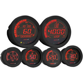 KOSO - HD-02 SIX PIECE GAUGE KIT - BLACK - '04-13 TOURING