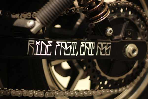 RIDE FAST, EAT ASS SWING ARM STICKER