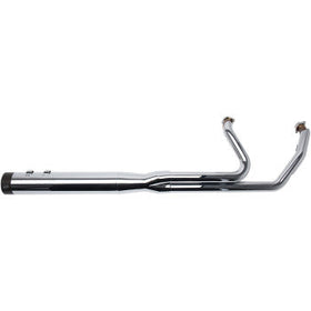 S&S CYCLE - SIDEWINDER 2:1 EXHAUST - CHROME WITH BLACK HIGHLIGHTED MACHINED END CAP