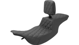 SADDLEMEN TOUR STEP UP SEAT W/ RIDER BACKREST - 97 - 07 FLHR/FLHX