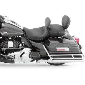 MUSTANG - SUPER SOLO SEAT W/ REMOVABLE DRIVER BACKREST - BLACK STUDDED - '08-20 TOURING