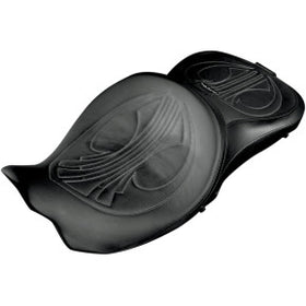 DANNY GRAY - AIRHAWK LONGHAUL 2-UP SEAT - DRAG STITCH PATTERN W/ CHARCOAL GRAY THREAD - '08-'20 TOURING