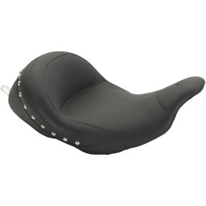 MUSTANG - LOWDOWN SOLO SEAT - W/OUT DRIVER BACKREST - CHROME STUDDED VINYL - '09-20 TOURING