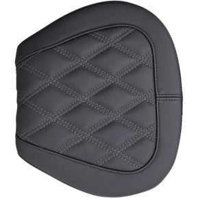 DANNY GRAY - PILLION PAD FOR AIRHAWK BIGSEAT BACKREST - DOUBLE DIAMOND STITCH W/ CHARCOAL GREY THREAD - '08-'20 TOURING