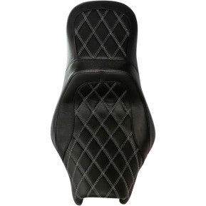 DANNY GRAY - AIRHAWK WEEKDAY 2-UP XL SEAT - DOUBLE DIAMOND STITCH W/OUT BACKREST RECEPTACLE - '08-'20 TOURING
