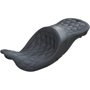 DANNY GRAY - AIRHAWK LONGHAUL 2-UP SEAT - DOUBLE DIAMOND STITCH W/ CHARCOAL GRAY THREAD - '08-'20 TOURING