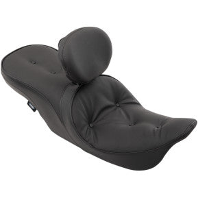 DRAG - FORWARD POSITIONED 2-UP LOW PROFILE LEATHER SEAT- PILLOW STITCHED - '97-'07 TOURING