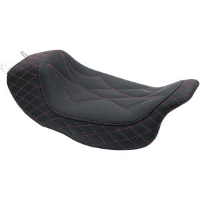 MUSTANG - REVERE JOURNEY SOLO SEAT - DIAMOND STITCH, RED THREAD - '08-20 TOURING