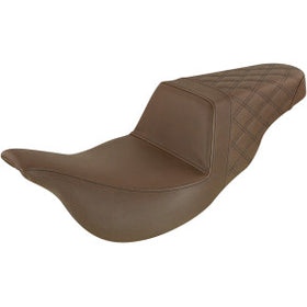 SADDLEMEN - EXTENDED REACH STEP UP SEAT - BROWN - REAR LATTICE STITCH - '08-'20 TOURING