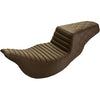 SADDLEMEN - EXTENDED REACH STEP UP SEAT - BROWN - FRONT TUCK & ROLL, REAR LATTICE STITCH - '08-'20 TOURING