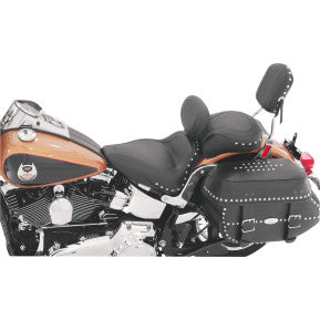MUSTANG - SPORT SOLO SEAT WITH BACKREST - STUDDED - '00-17 SOFTAIL