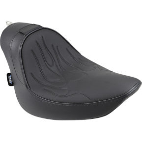 DRAG - SOLO SEAT WITH EZ GLIDE II BACKREST OPTION - FLAME STITCH, SOLAR REFLECTIVE LEATHER