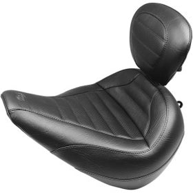MUSTANG - SOLO TOUR SEAT WITH DRIVERS BACKREST - TUCK AND ROLL - '18-20 FXBR & FXBRS