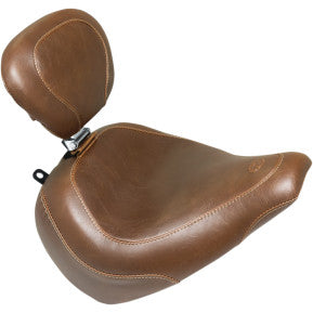 MUSTANG - WIDE TRIPPER FRONT SEAT WITH BACKREST - BROWN, VINTAGE - '18-20 FXBR & FXBRS