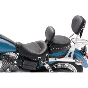 MUSTANG - WIDE SOLO SEAT WITH REMOVABLE DRIVERS BACKREST - STUDDED - '06-17 DYNA