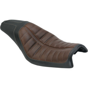 RSD - ENZO 2-UP SEAT - BLACK WITH BROWN RAISED DETAILS - '06-17 DYNA
