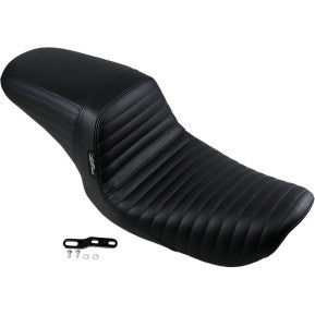 LE PERA - KICKFLIP SEAT - BLACK, FRONT TUCK AND ROLL - '99-03 DYNA