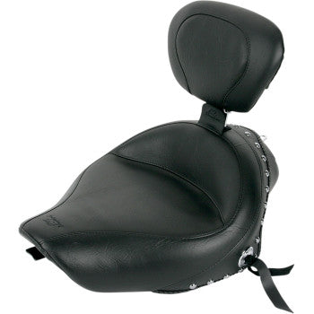 MUSTANG - STUDDED, WIDE STYLE SOLO SEAT WITH REMOVABLE BACKREST - '04-21 XL