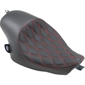 DRAG - 3/4 LOW SOLO SEAT - SOUBLE DIAMOND STITCH, RED THREAD - '04-21 XL