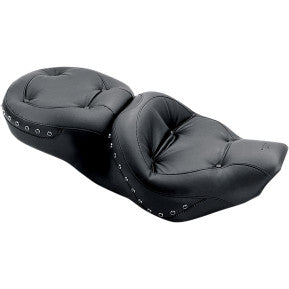 MUSTANG - ONE-PIECE ULTRA TOURING SEAT - REGAL STYLE W/ BLACK STUDS - '99-07 TOURING