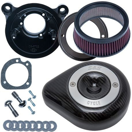 S&S Cycle Stealth Air Cleaner Kit With Carbon Fiber Teardrop for 2001-'17 Twin Cam Models