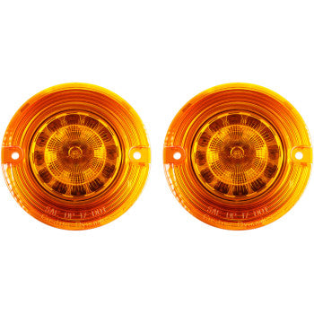 CUTSOM DYNAMICS - PROBEAM FLAT LED TURN SIGNAL INSERTS - SOLID AMBER WITH AMBER LENS - ''86-20 SOFTAIL & TOURING