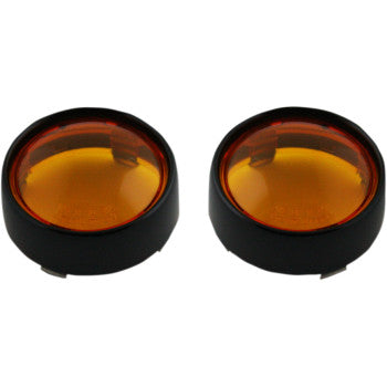 CUSTOM DYNAMICS - PROBEAM BLACK BEZEL WITH AMBER LENSES FOR BULLET TURN SIGNALS - '00-21 XL, DYNA, SOFTAIL, & TOURING