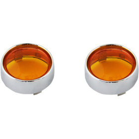 CUSTOM DYNAMICS - PROBEAM CHROME BEZEL WITH AMBER LENSES FOR BULLET TURN SIGNALS - '00-21 XL, DYNA, SOFTAIL, & TOURING